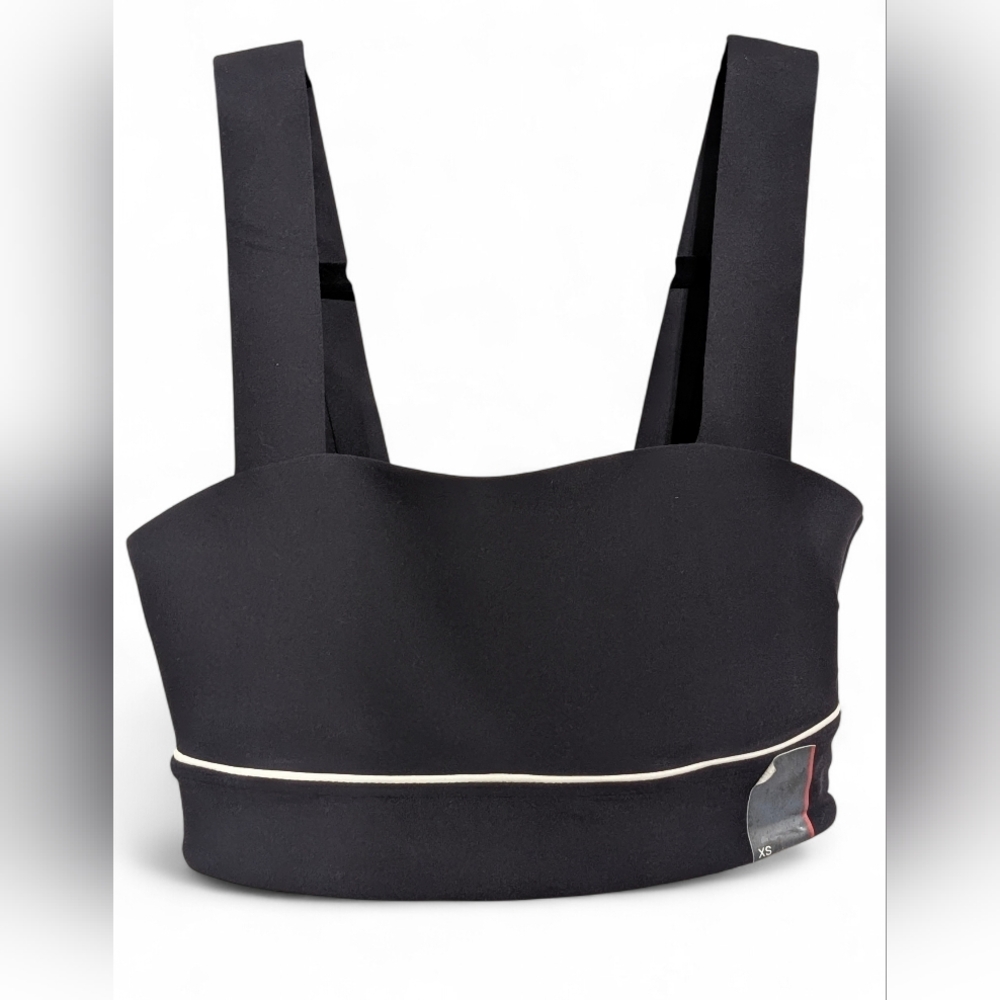 JoyLab Black Padded Sports Bra with Cream Trim